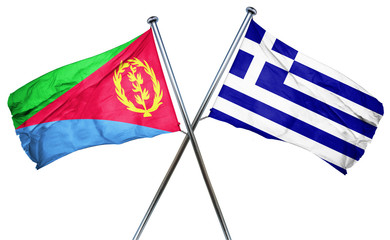 Fototapeta premium Eritrea flag combined with greek flag