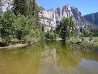 Yosemite fall from swinging bridge