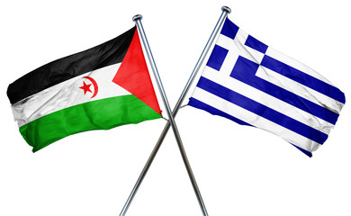 Western sahara flag  combined with greek flag