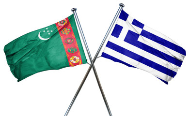 Turkmenistan flag  combined with greek flag