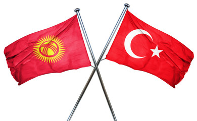 Kyrgyzstan flag  combined with turkey flag