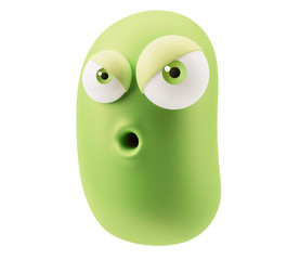 Mad Emoticon Character Face Expression. 3d Rendering.