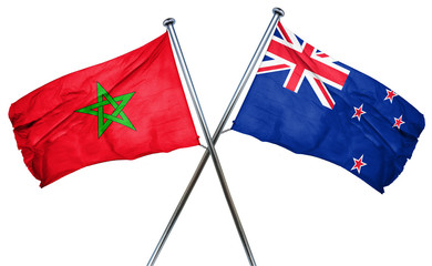Morocco flag  combined with new zealand flag