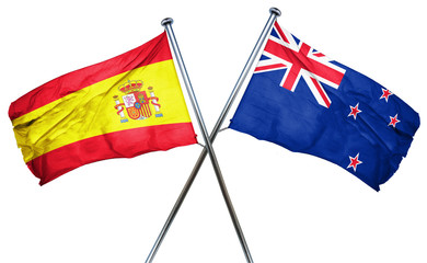 Naklejka na ściany i meble Spanish flag combined with new zealand flag