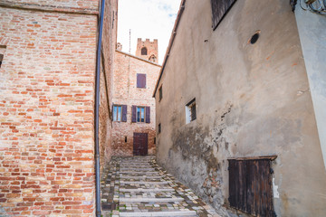 a small hilltop village streets