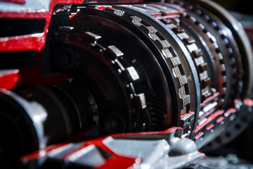 Transmission of the car closeup