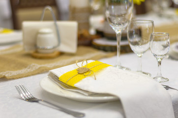 Wedding decoration in rustic style