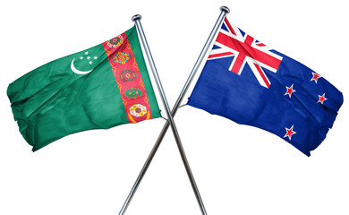 Turkmenistan flag  combined with new zealand flag