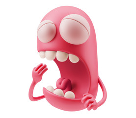 Spleepy Emoji Cartoon. 3d Rendering.