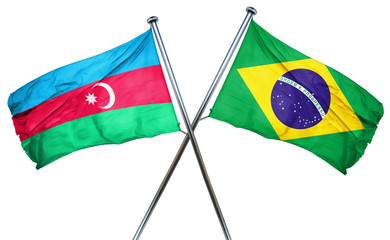 Azerbaijan flag  combined with brazil flag