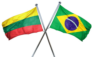Lithuania flag  combined with brazil flag