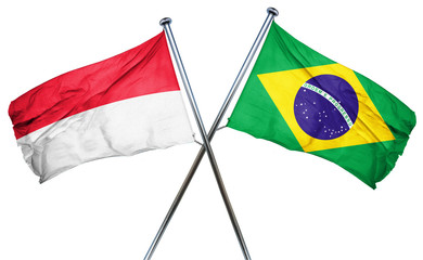 Indonesia flag  combined with brazil flag
