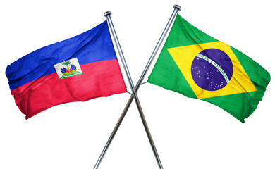 Haiti flag  combined with brazil flag