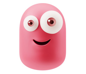 Happy Smiley Emoticon Face. 3d Rendering.