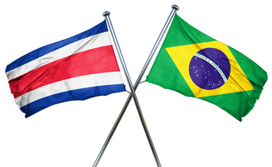 Costa Rica flag  combined with brazil flag