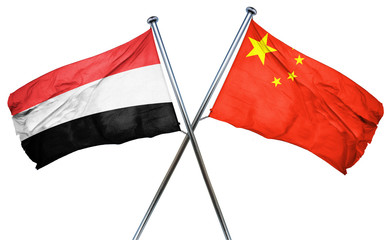 Yemen flag  combined with china flag