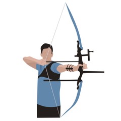 Sport archery, isolated vector