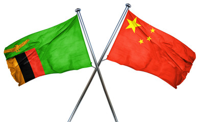 Zambia flag  combined with china flag