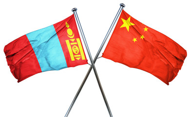 Mongolia flag  combined with china flag