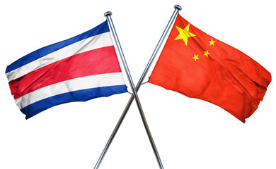 Costa Rica flag  combined with china flag