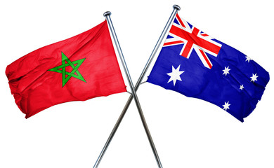 Morocco flag  combined with australian flag