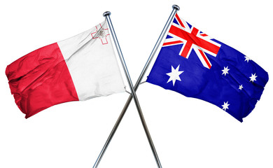 Malta flag  combined with australian flag