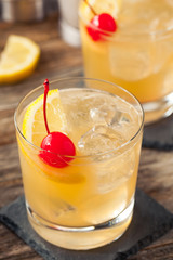 Homemade Whiskey Sour Cocktail Drink