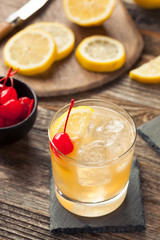 Homemade Whiskey Sour Cocktail Drink