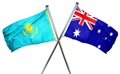 Kazakhstan flag  combined with australian flag