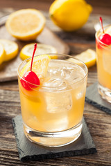 Homemade Whiskey Sour Cocktail Drink