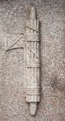 Granite stone fascist symbol monument detail