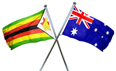 Zimbabwe flag  combined with australian flag