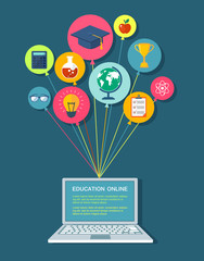 Onlike education flat illustration