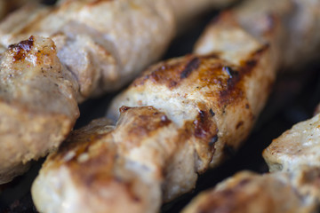 Barbecue Grilled pork kebabs meat lamb marinated  barbecue meat