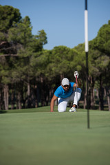 Fototapeta premium golf player aiming perfect shot
