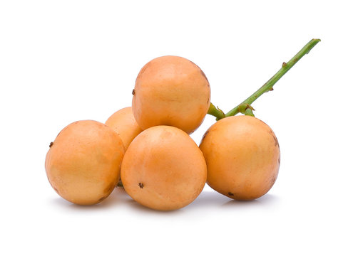 ripe Baccaurea fruits isolated on white background