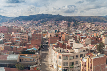 Fototapeta premium Aerial view of La Paz, Bolivia