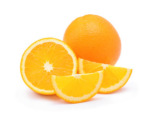 Obraz na płótnie Canvas fresh orange isolated on white background