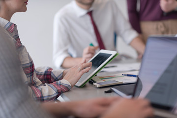 young business people group on meeting at modern office