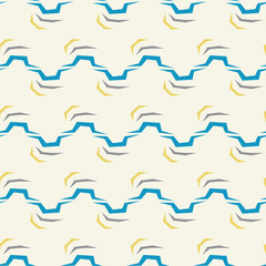 Seamless abstract  pattern blue line on white background