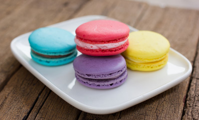 French colorful macarons.