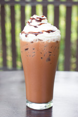 Iced cocoa and whipped cream.