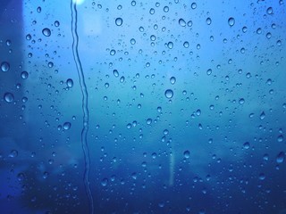 rain waterdrop on mirror glass, feel lonely but fresh - 110817338