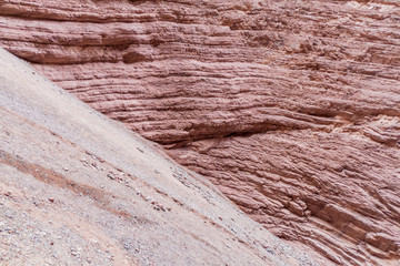 Detail of a rock formation called Amfitheatre in Quebrada de Cafayate valley, Argentina