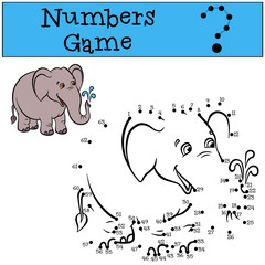 Numbers game. Cute elephant.