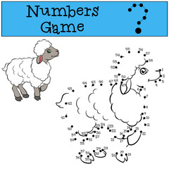 Numbers game. Little cute sheep.
