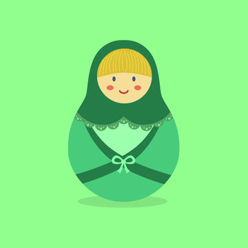 Cute Russian Doll Green