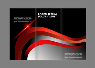 Vector empty tri-fold brochure print template design, trifold bright booklet or flyer
