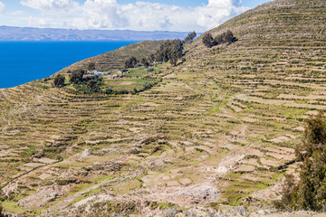 Isla del Sol (Island of the Sun) in Titicaca lake, Bolivia