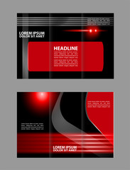 Brochure mock up design template for business, education, advertisement. Trifold booklet editable printable vector illustration. 
